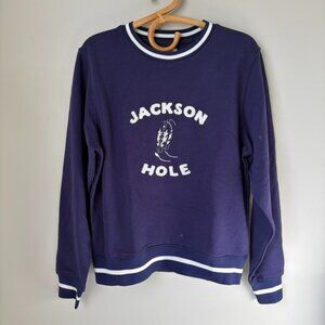 Ellsworth + Ivey Jackson Hole Cowboy Sweatshirt Blue Women's XS NWT